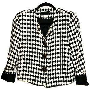 JACKIE BERNARD Vintage B/W Cropped Blazer Vintage